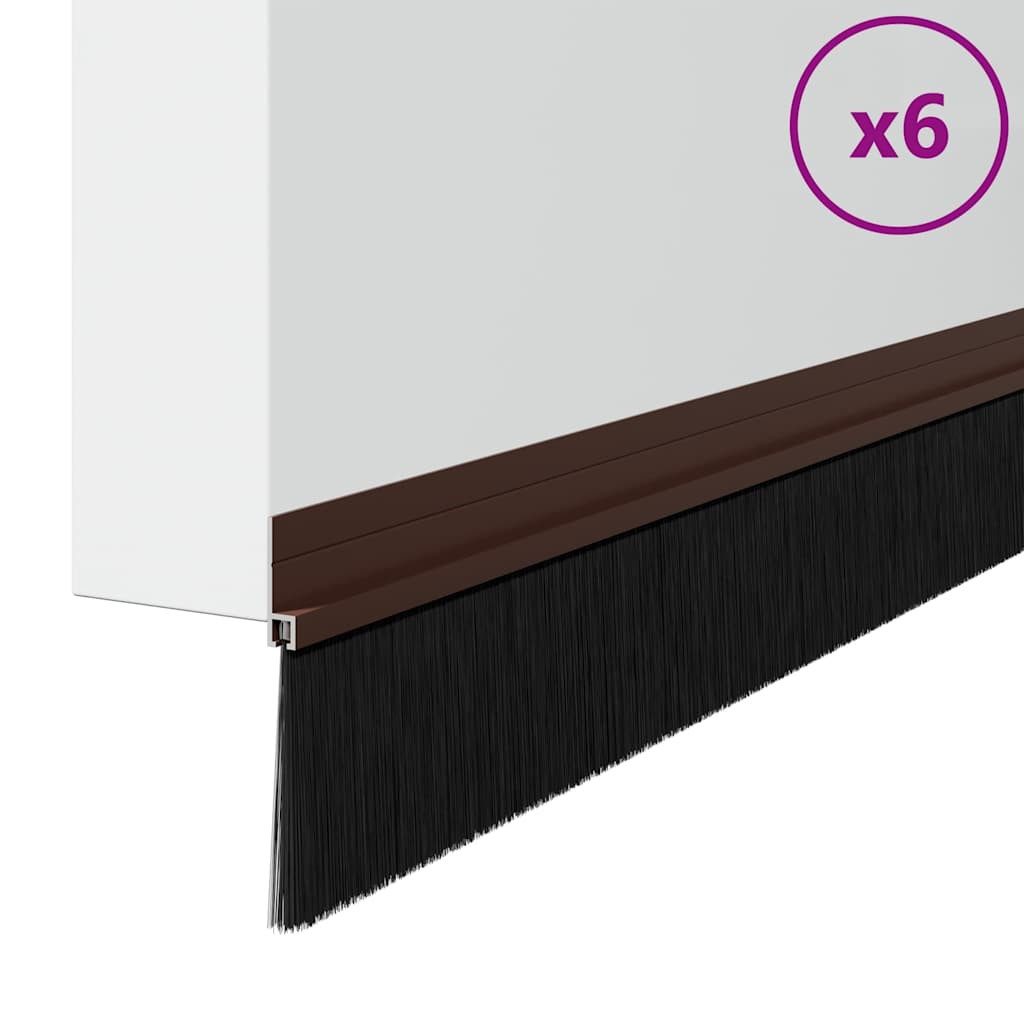 vidaXL Türbodendichtung 100 cm Selbstklebende Türbürstendichtungen 6 pcs Braun 100 cm