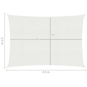 vidaXL Balkonsichtschutz Sonnensegel 160 g/m² Weiß 3,5x4,5 m HDPE (1-St)