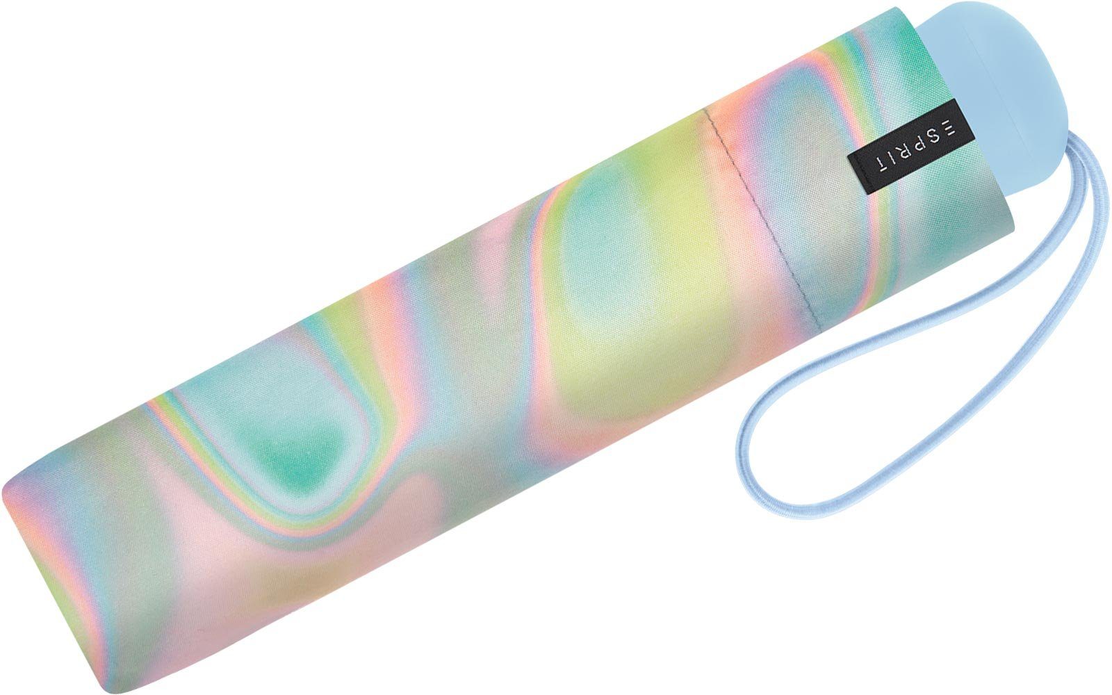 Farbverlauf-Muster und Damen-Taschenschirm stabil, Langregenschirm klein bedruckt Esprit farbenfroh mit