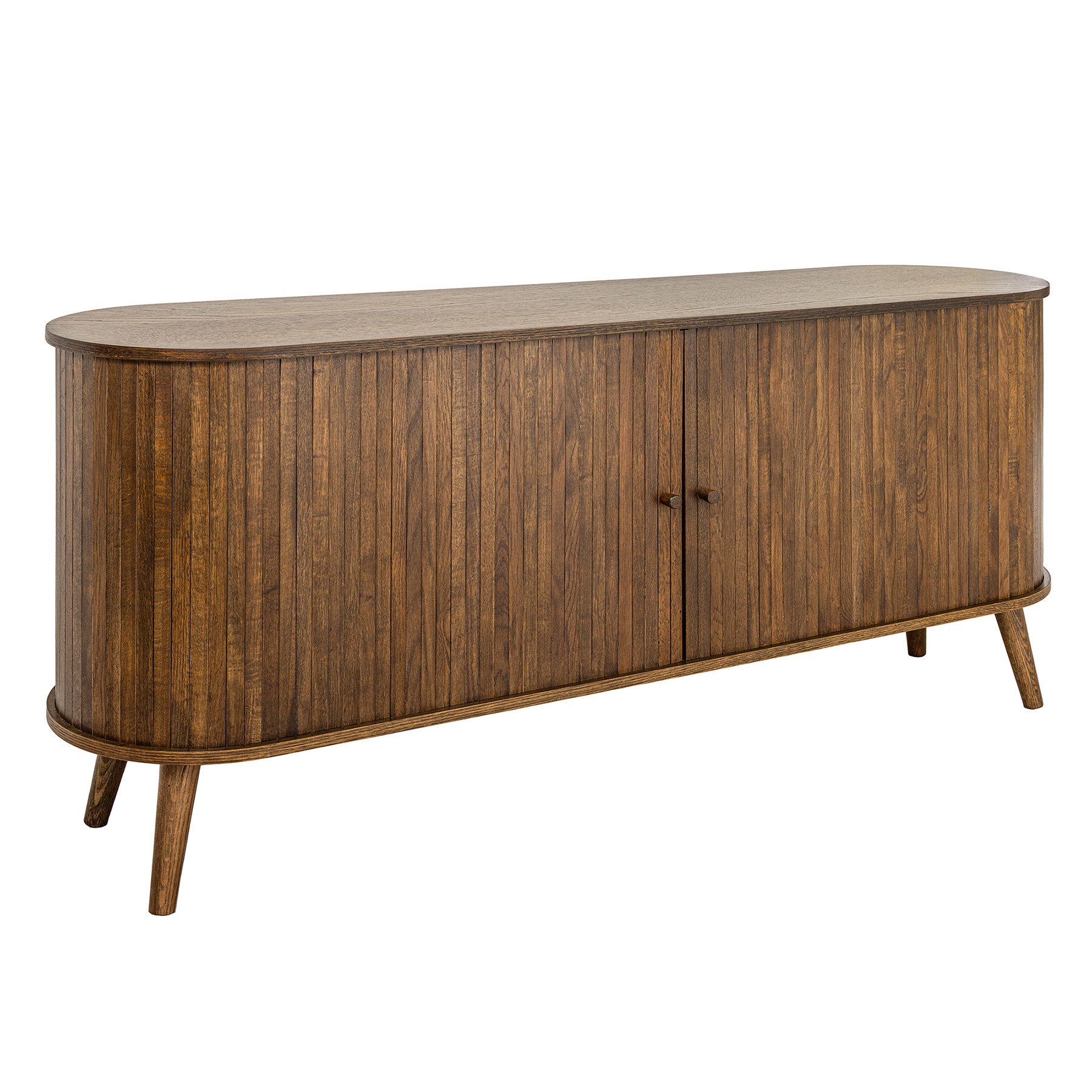 riess-ambiente Sideboard VALHALLA WOOD 160cm smoked braun · Schrank mit 4 Fächer (Einzelartikel, 1 St), Eiche · Kommode mit 2 Schiebetüren · Wohnzimmer · Retro Design