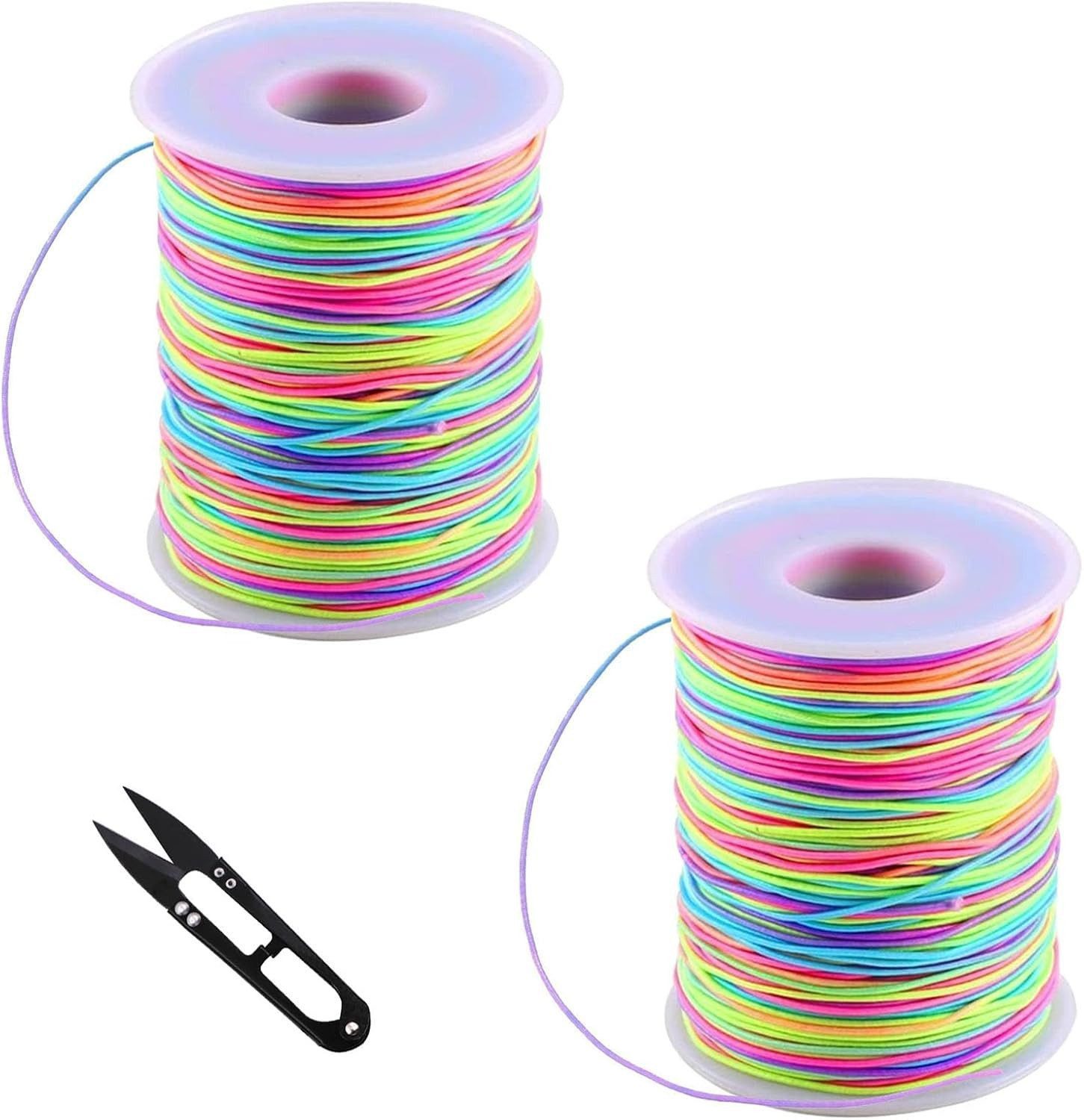FELIXLEO Elastisches Faden Gummiband Für Armband Schmuck Halskette Basteln Overlockgarn, (4-St)