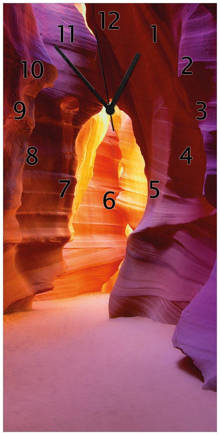 Wallario Wanduhr Felsschlucht in Arizona USA - orange und violett (Uhr aus Acryl)