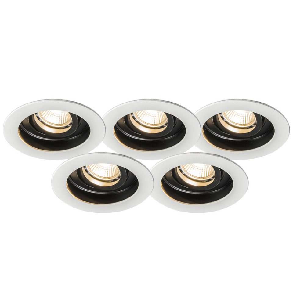 Qazqa LED Einbaustrahler Rondoo, ohne Leuchtmittel, GU10, Weiß, Modern, Alu günstig online kaufen