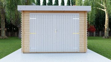 Finn Art Blockhaus Garage Holzgarage Schweden 51 mit Holztor natur, Einzelgarage aus Holz