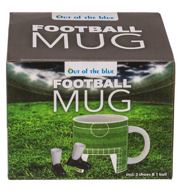 Haus und Deko Geschirr-Set Tasse Fußballtasse mit Ball und Fußballschuhen Fun Tasse Becher Mug (1-tlg), Keramik