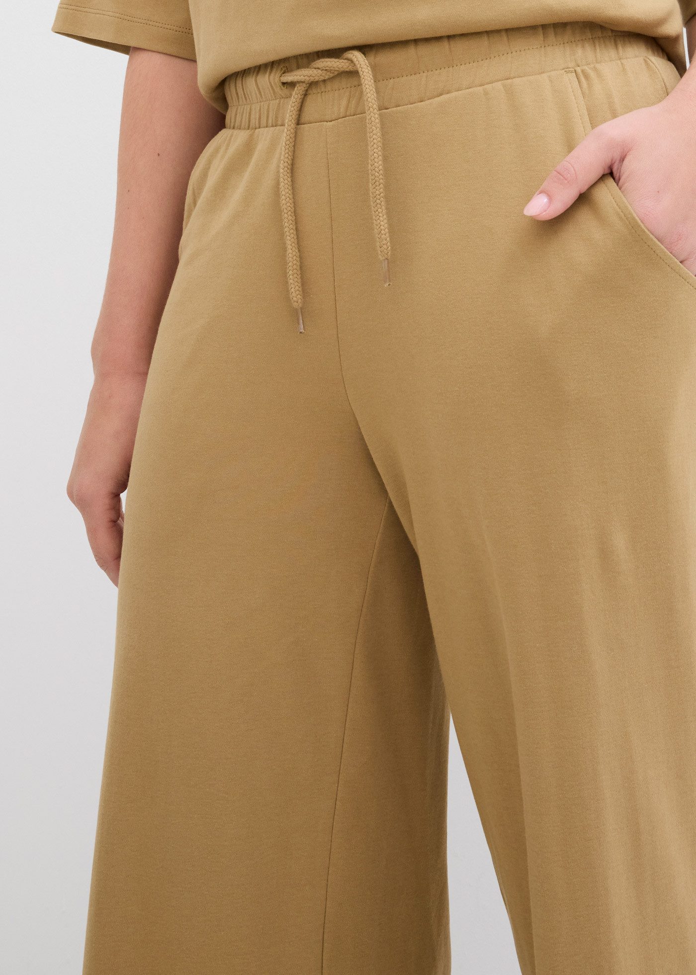 bonprix Jerseyhose aus Baumwolle, lockere Passform, weites Bein, Casual Stil