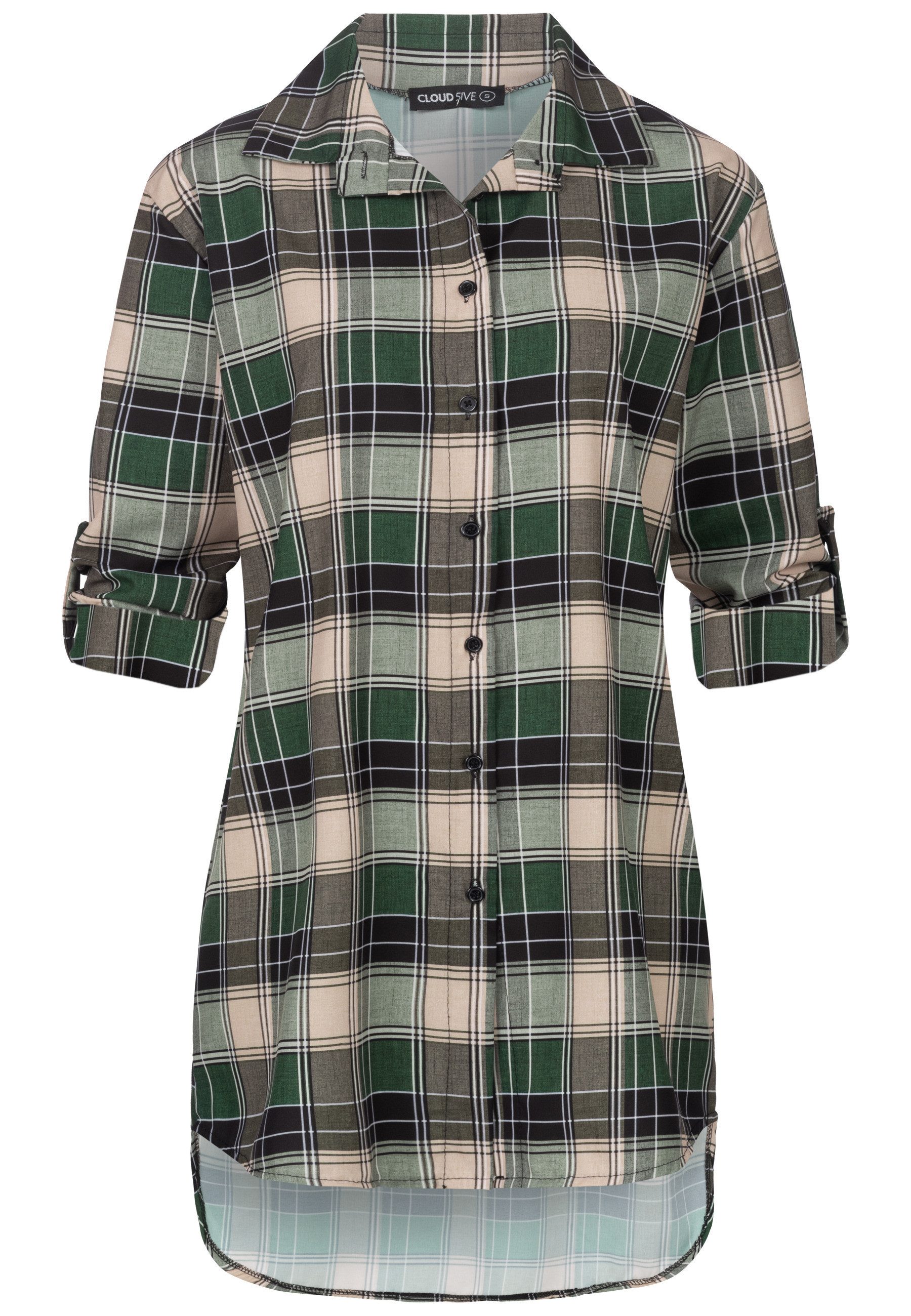 CLOUD 5IVE Klassische Bluse CLOUD 5IVE Turn Up 3/4 Arm Bluse kariert small