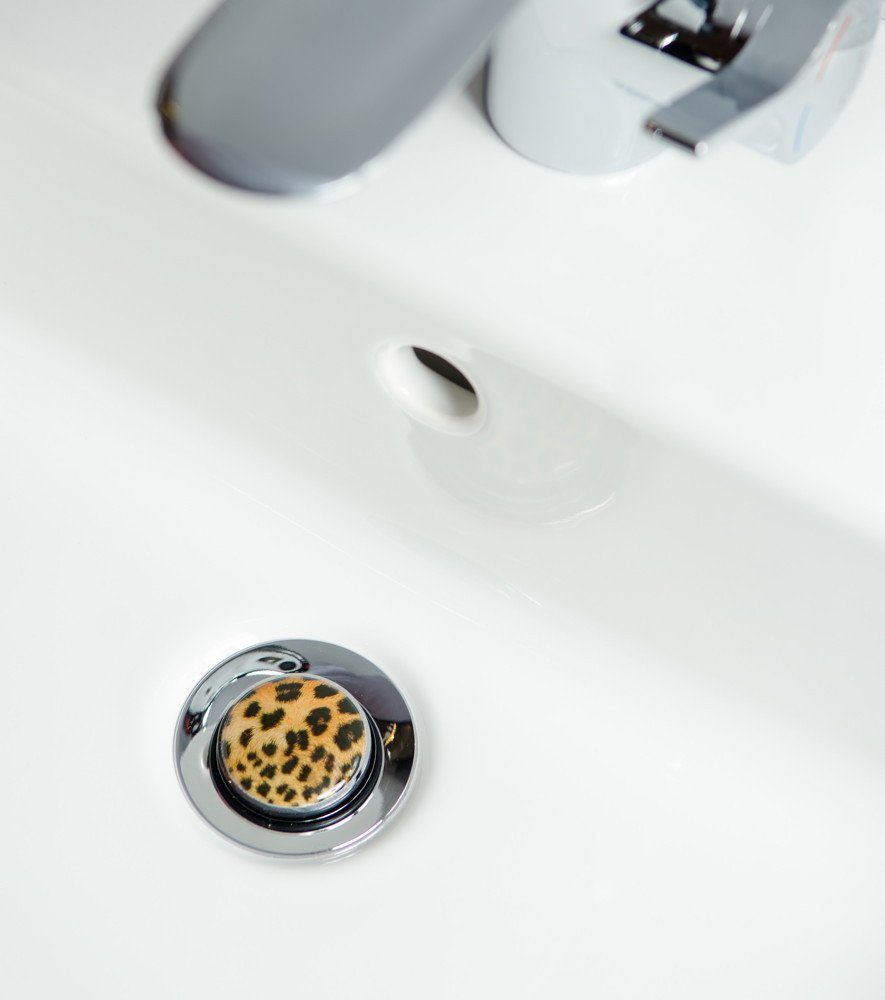 Sanilo Waschbeckenstöpsel Leopardenfell, Ø 4.0 cm, hochwertig, universell, mit Motiv, 100% wasserdicht – Bild 3 von 4