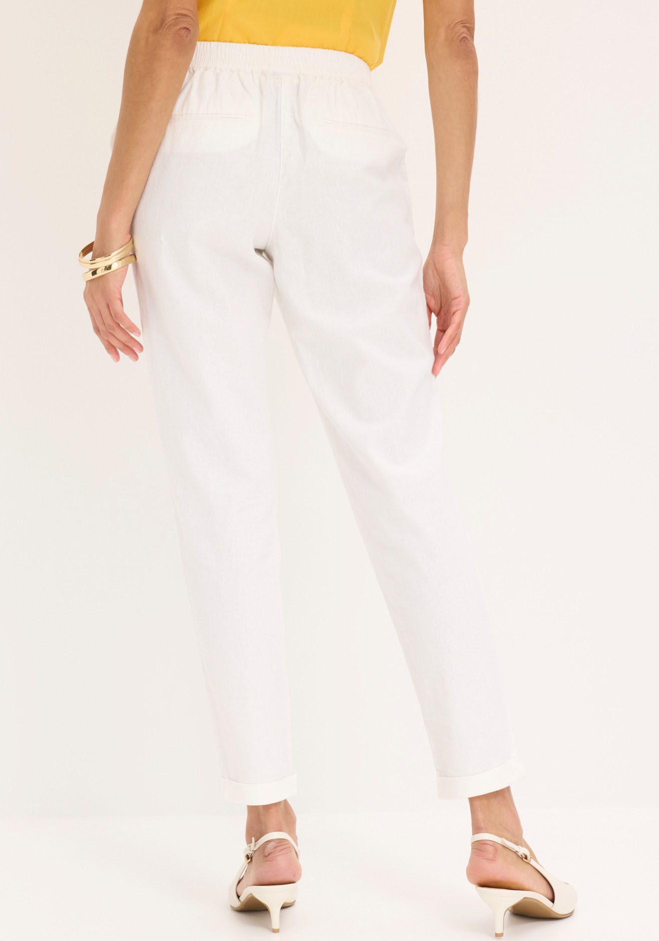bonprix Leinenhose aus Leinen und Baumwolle, Regular Fit, mit elastischem Gummibund