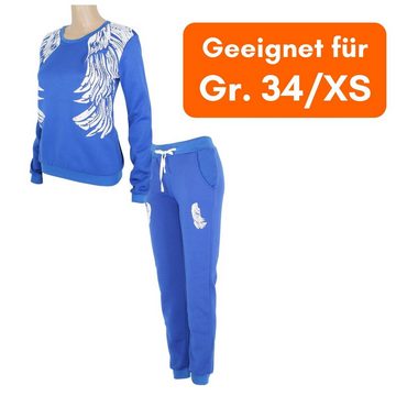 dy_mode Freizeitanzug Damen / Jugendliche Freizeitanzug mit Engelsflügel-Print Joggingsanzug, bestehend aus Sweatshirt und Sweatpants