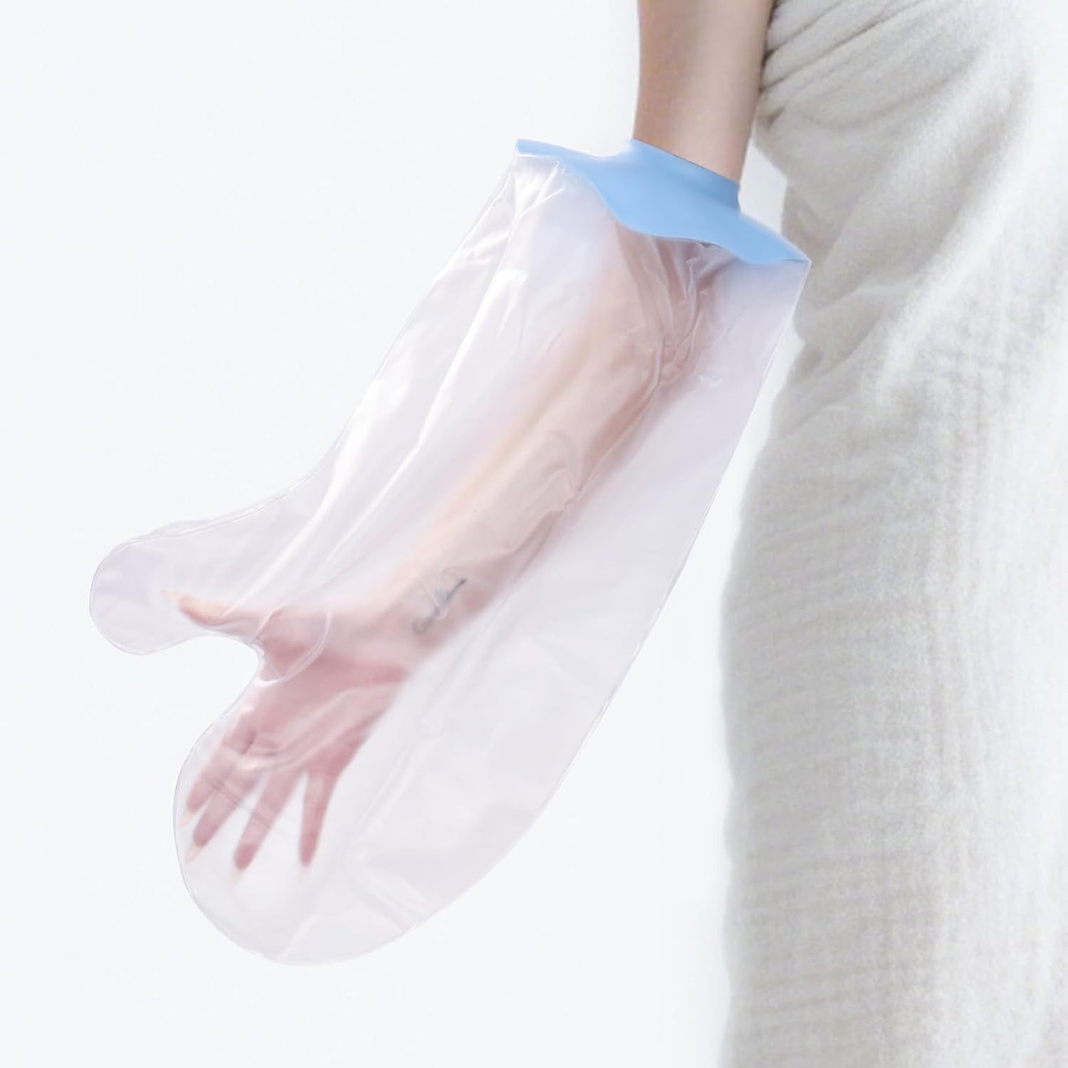 COOL-i ® Protektorenjacke Duschschutz für Arm & Bein, Beine mit Antirutschpads, Wasserdichte Schutzhülle ohne Ring, Wiederverwendbare