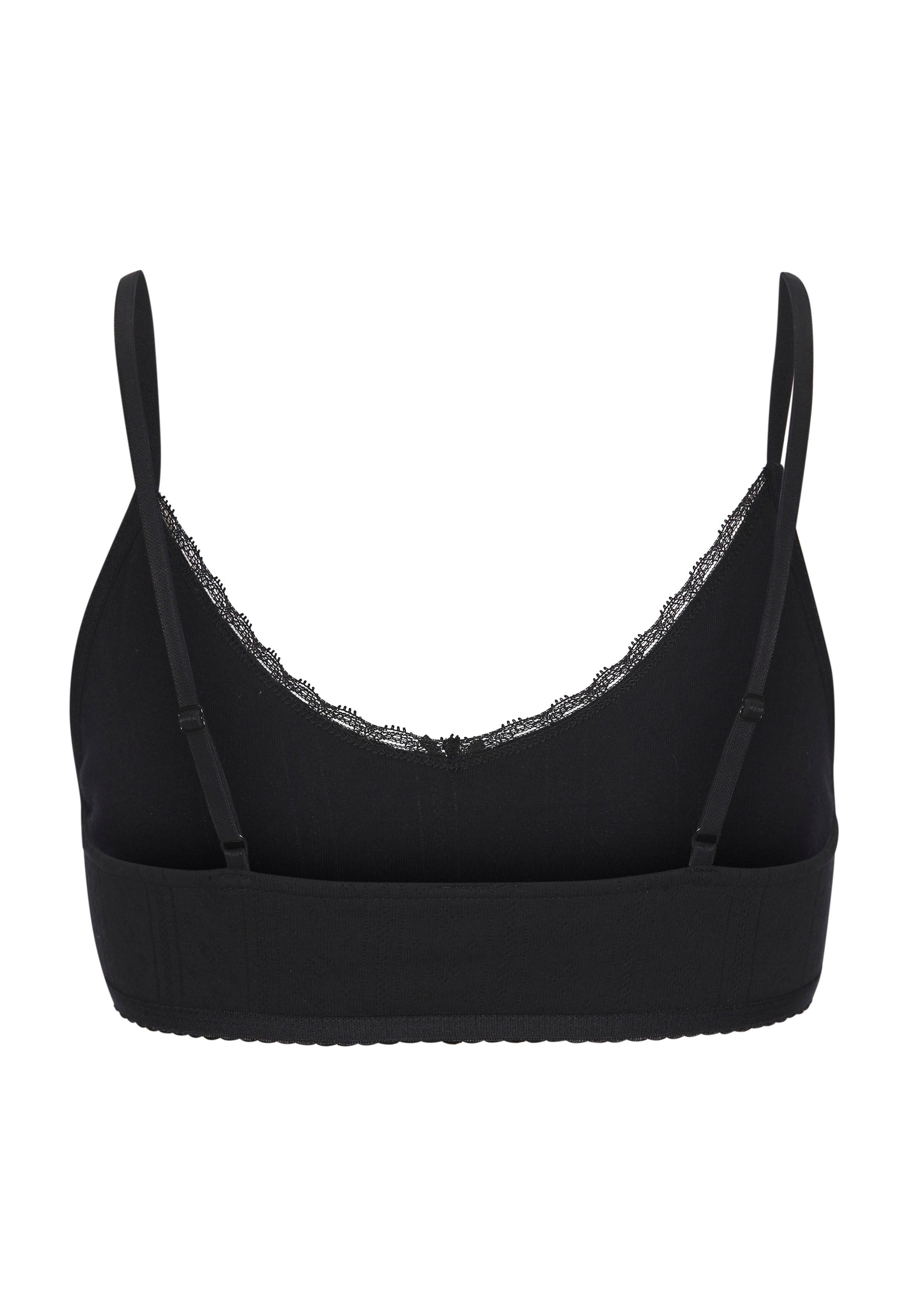 Vivance Bralette aus feiner Pointelle-Ware mit Spitze, reine Baumwolle