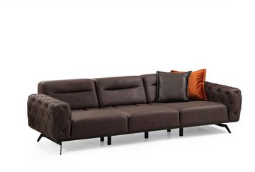 JVmoebel Sofa Couchgarnitur Viersitzer Dreisitzer Sessel Orange Sofa 3tlg Stoffsofa, 3 Teile, Made in Europa
