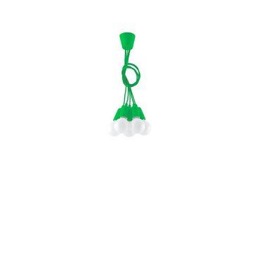 famlights Hängeleuchte, Pendelleuchte Dani in Grün E27 5-flammig, keine Angabe, Leuchtmittel enthalten: Nein, warmweiss, Pendellampe, Pendelleuchte, Hängeleuchte