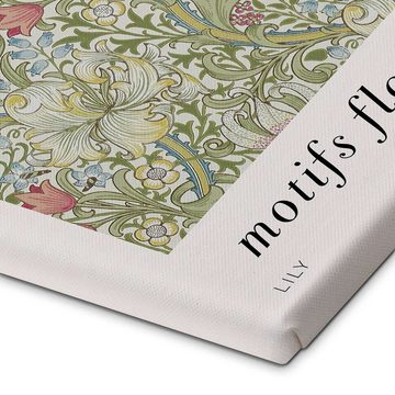 Posterlounge Leinwandbild William Morris, Motifs Floraux - Lily, Wohnzimmer Vintage Malerei