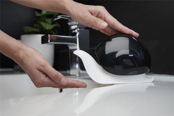 Qualy Design Seifenspender Schnecke, (ca. 17 x 7 x 10 cm, für ca. 120 ml Flüssigseife, Kunststoff), funktionell, süß designt für Küche und Bad