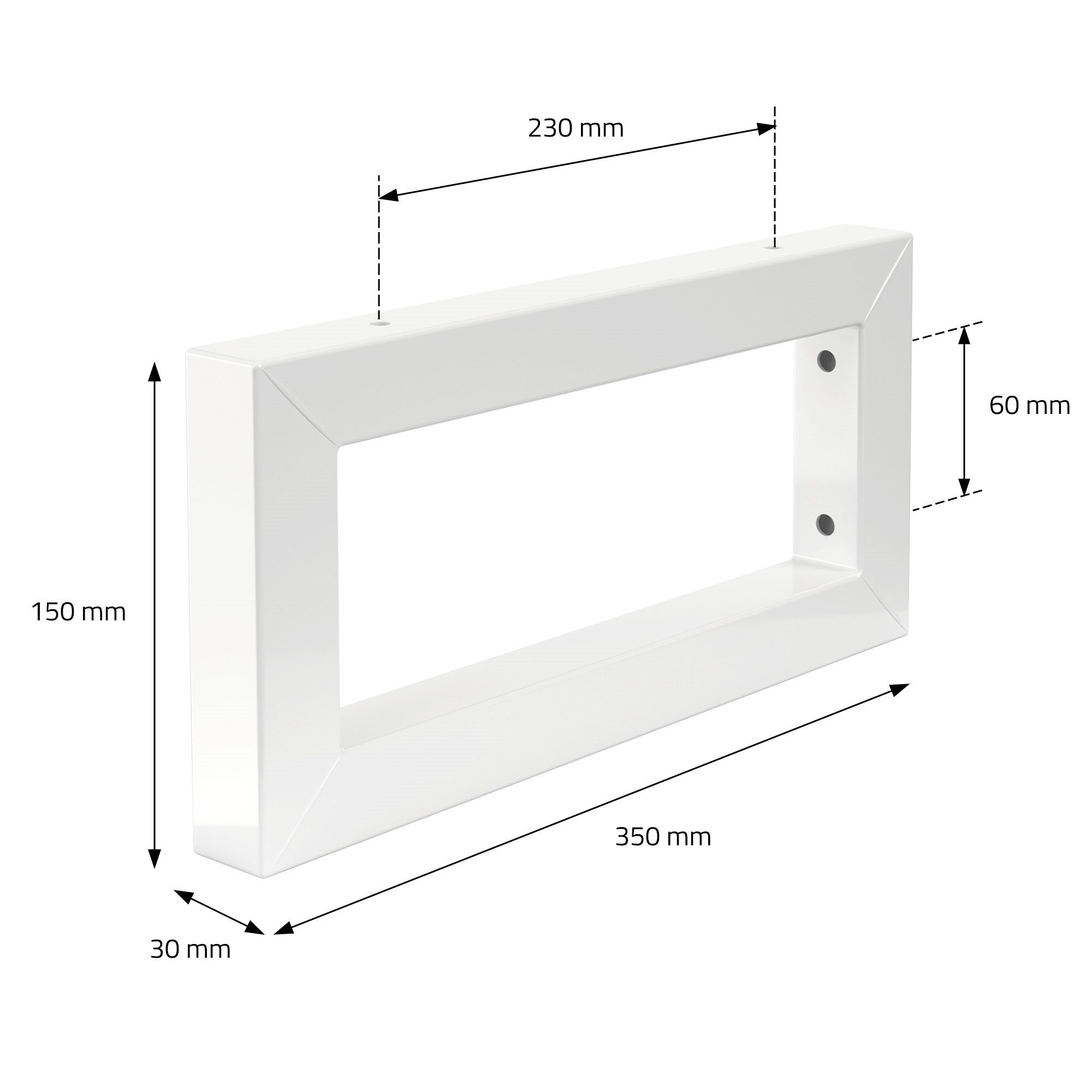 Set ML-DESIGN Weiß Wandkonsole Stahl Wandhalterung 2er Unterbau Waschtischhalterung Waschbeckenschrank für 350x150mm Waschtisch