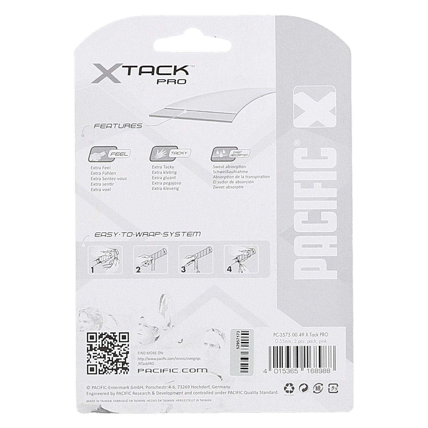 Pacific Griffband Overgrip xTack Pro 0.55mm pink 3er
