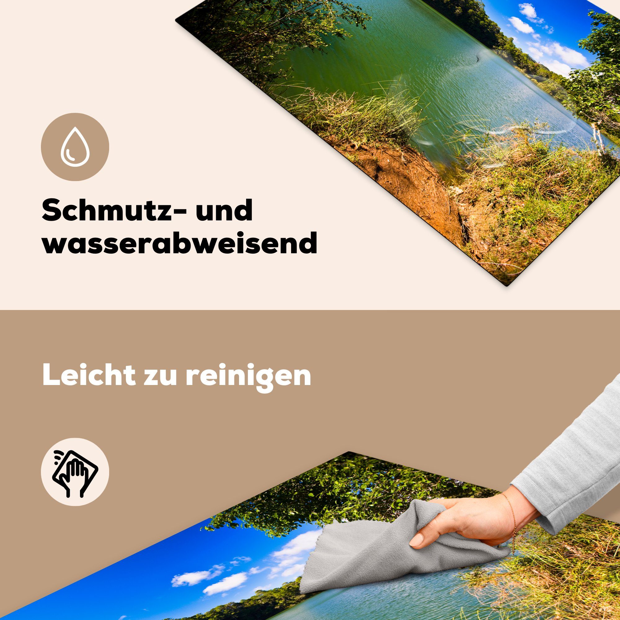 cm, Lagunas die Montebello, tlg), küche, und des 81x52 Ceranfeldabdeckung für Induktionskochfeld Herdblende-/Abdeckplatte Nationalparks Waldlandschaft MuchoWow (1 Busch- de Vinyl, Schutz