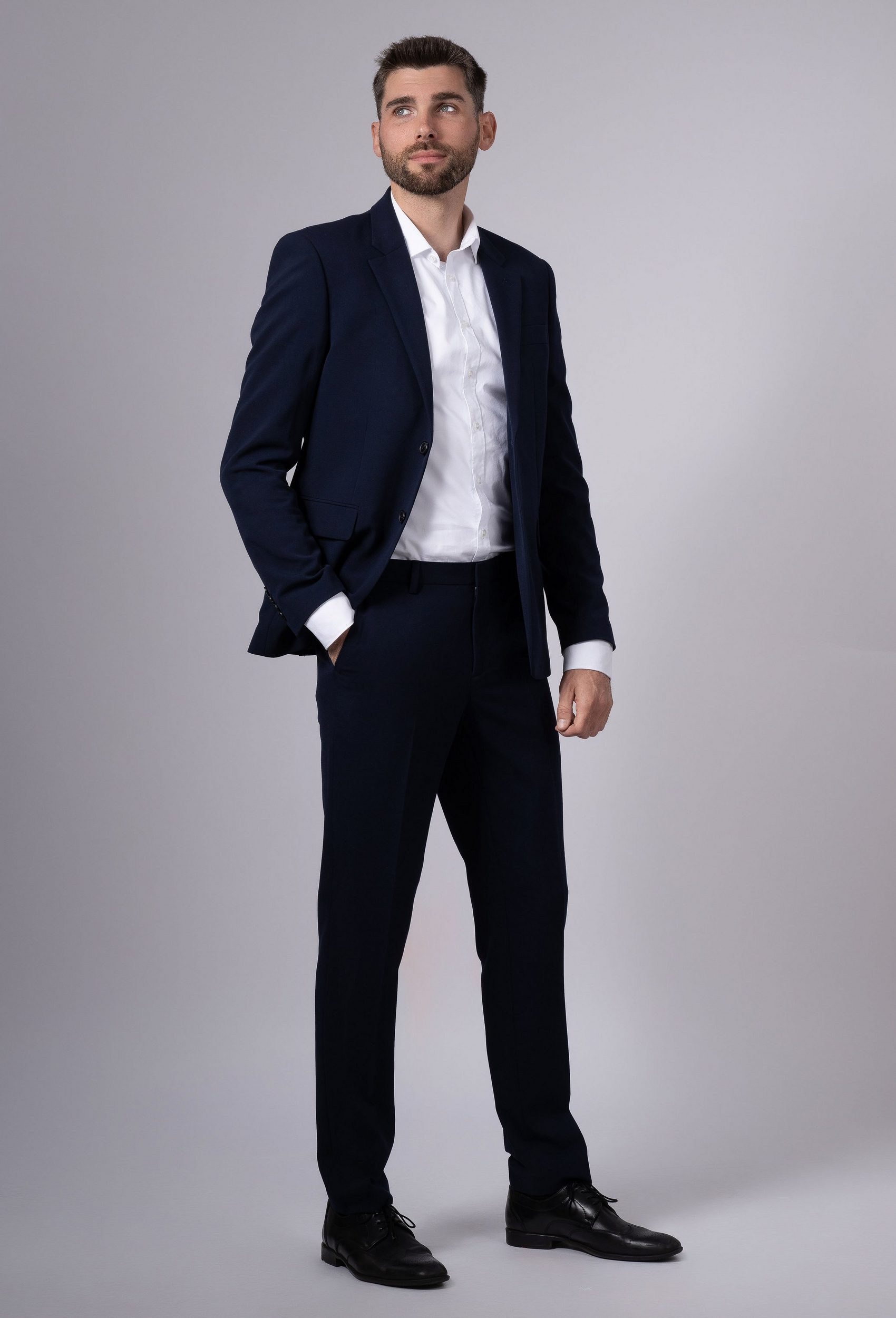 NGB Anzug Herren Business Anzug Regular Fit (Anzughose & Sakko, Anzug Set) im modernen Look, mit Kleidersack
