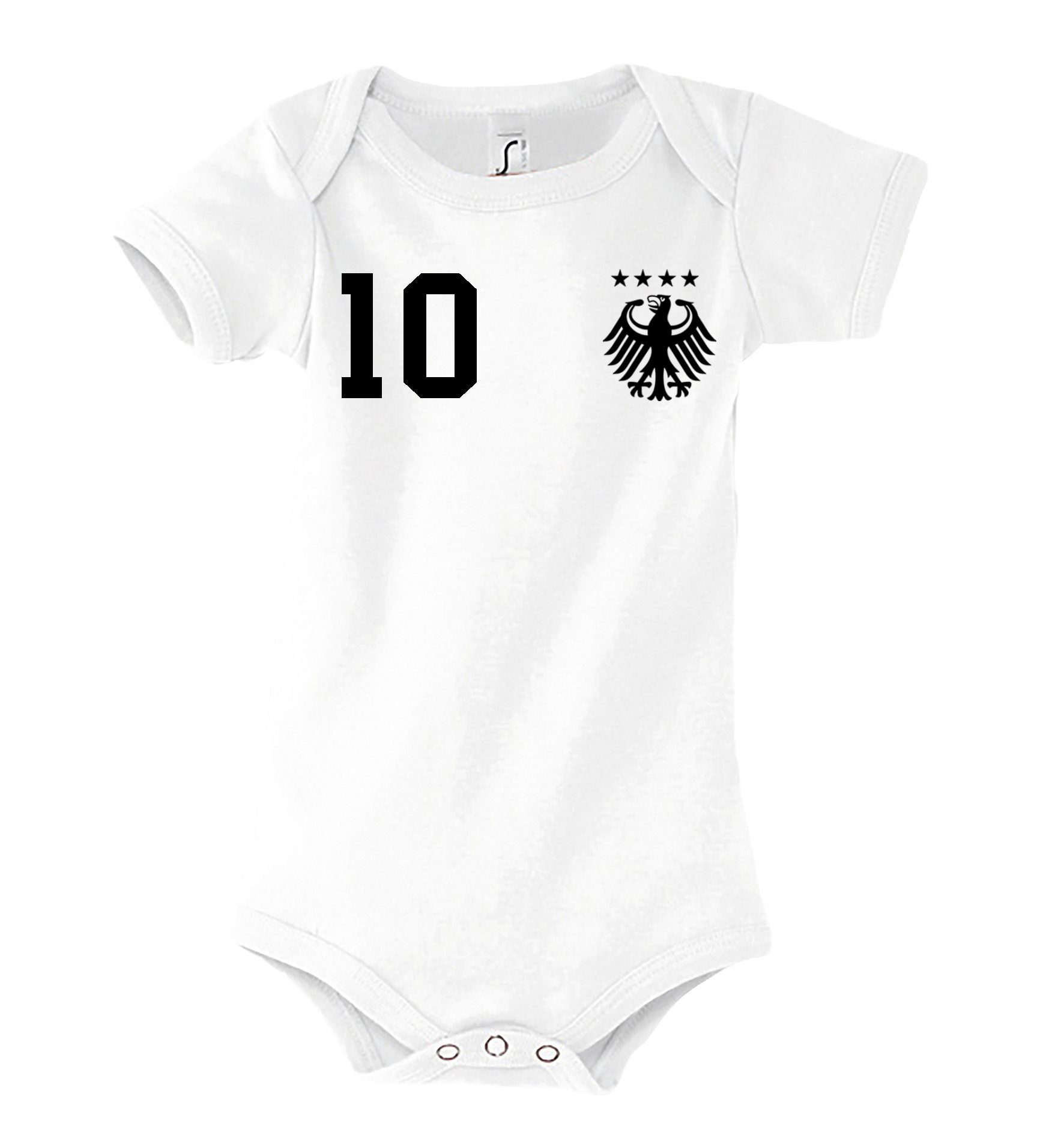 Designz Deutschland Kinder Strampler Baby mit Weiß Kurzarmbody Body trendigem Youth Motiv