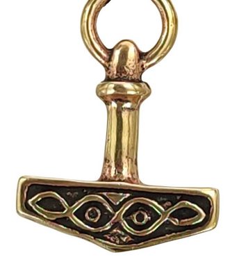 Kiss of Leather Kettenanhänger Thorshammer Anhänger Bronze Mjölnir Thorhammer Thor Hammer Knoten große Öse Nr78