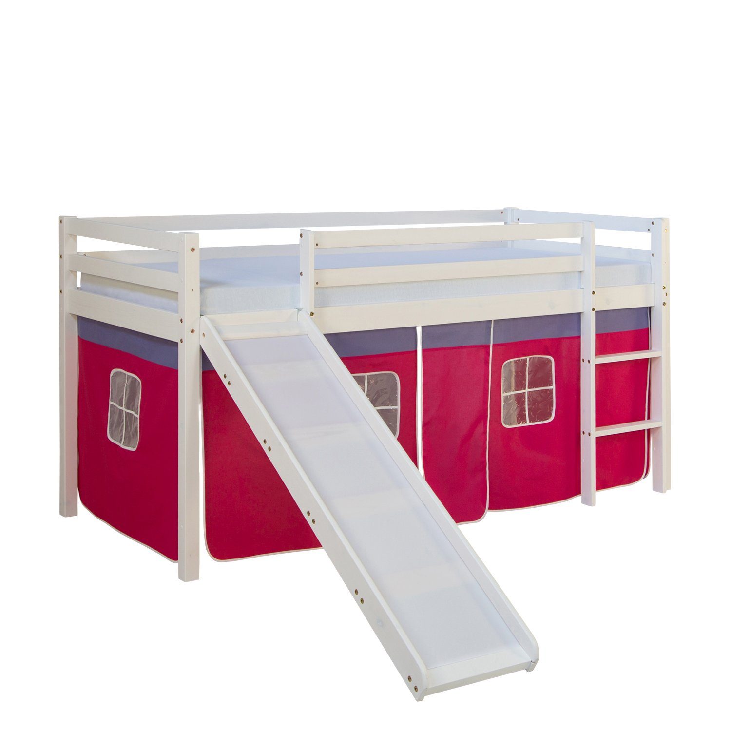 Homestyle4u Hochbett 90x200 cm Kinderbett Weiß günstig online kaufen