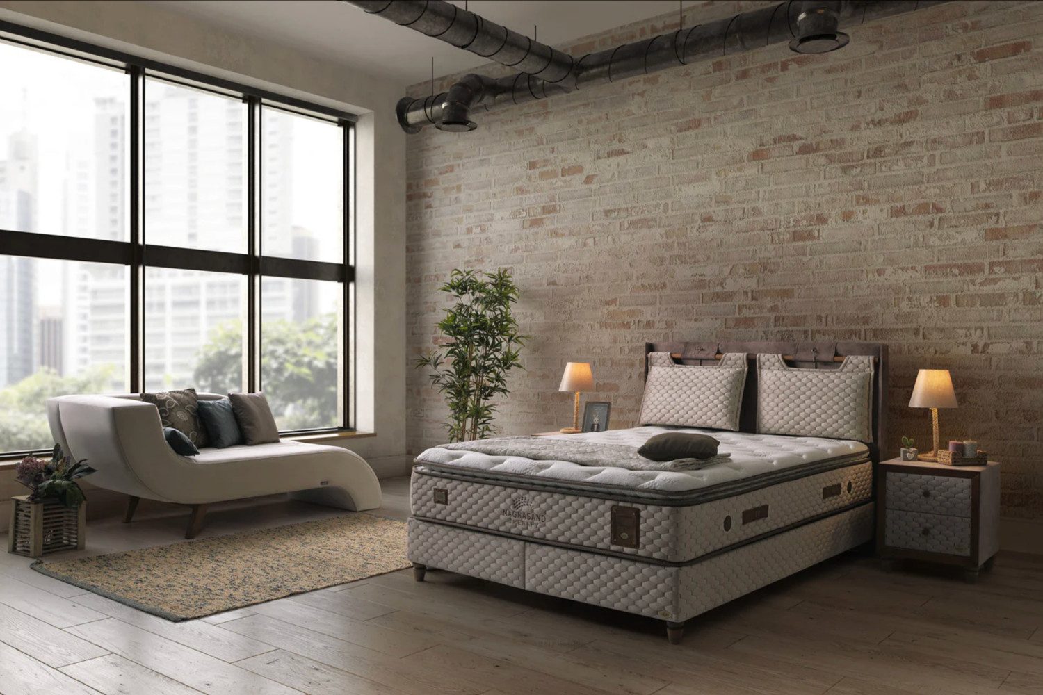 Boxspringbett Set, Bambi Magnasand Therapy, Bett-Set ohne oder mit Nachttischen, H3