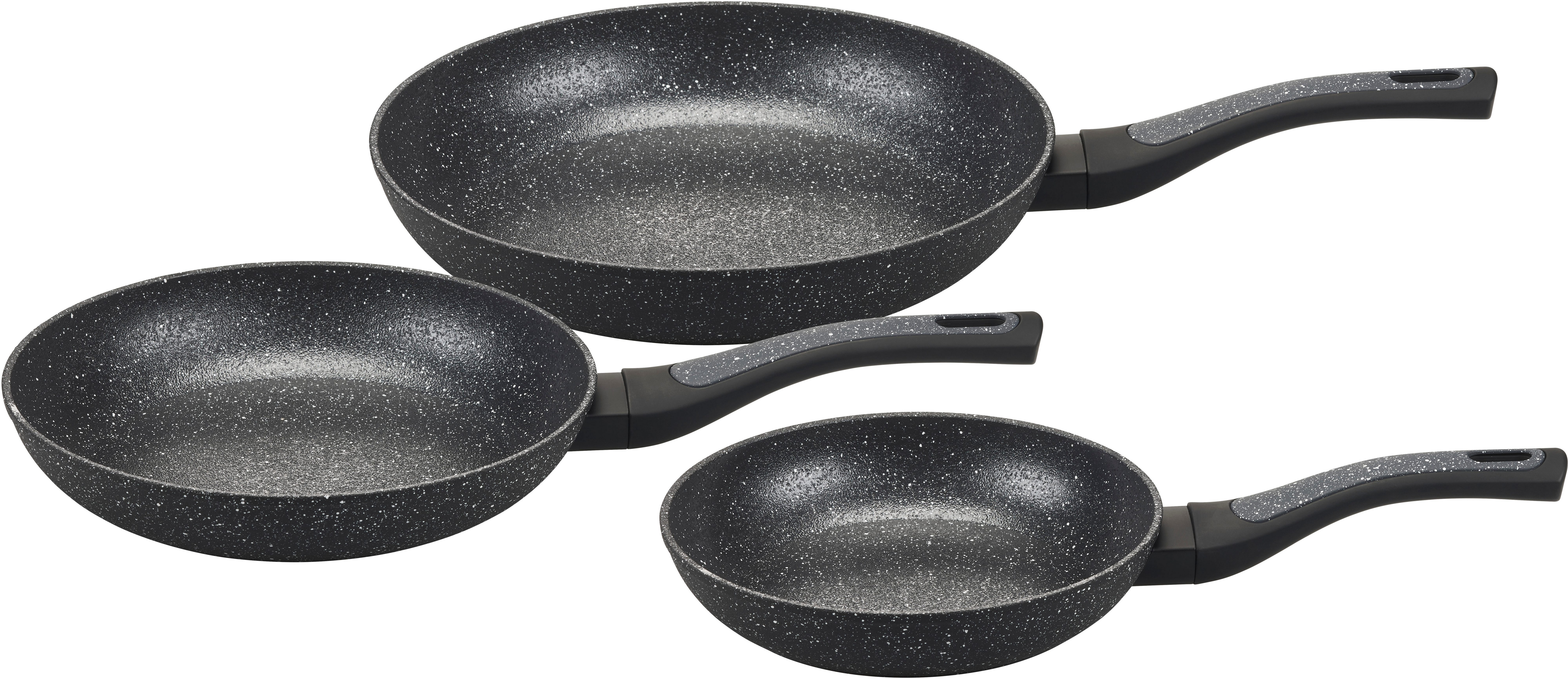 my home Pfannen-Set Dela, Aluminium (Set, 3-tlg), mit rauer Oberfläche für ein besonderes Braterlebnis