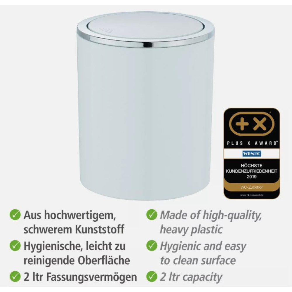 WENKO Mülleimer Kosmetikeimer, 2 Liter
