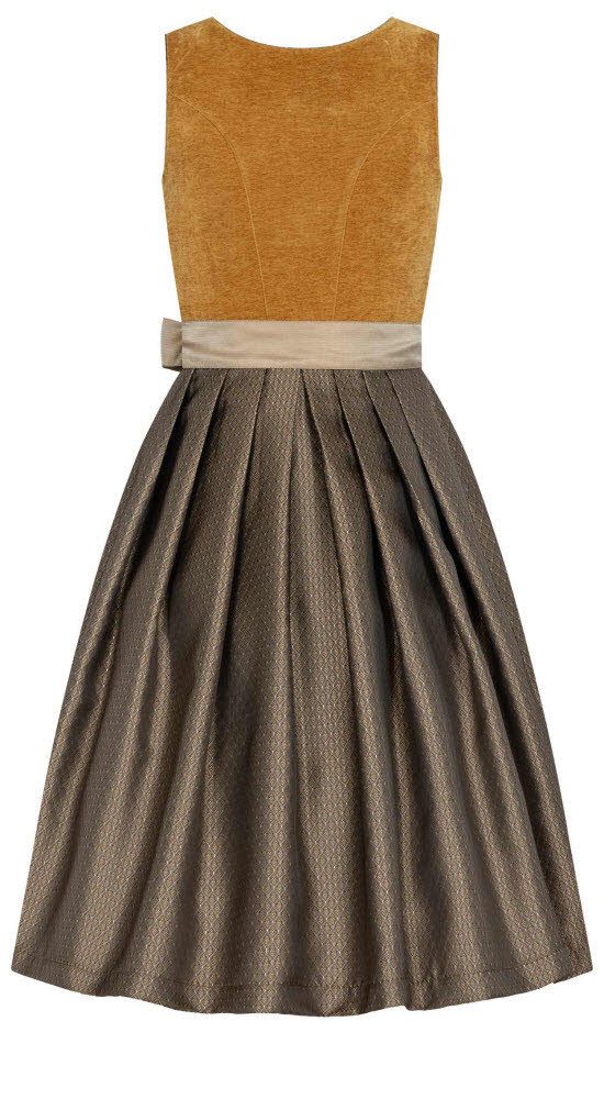 Nübler Trachtenkleid Midi Dirndl Kira in Gelb von Nübler günstig online kaufen