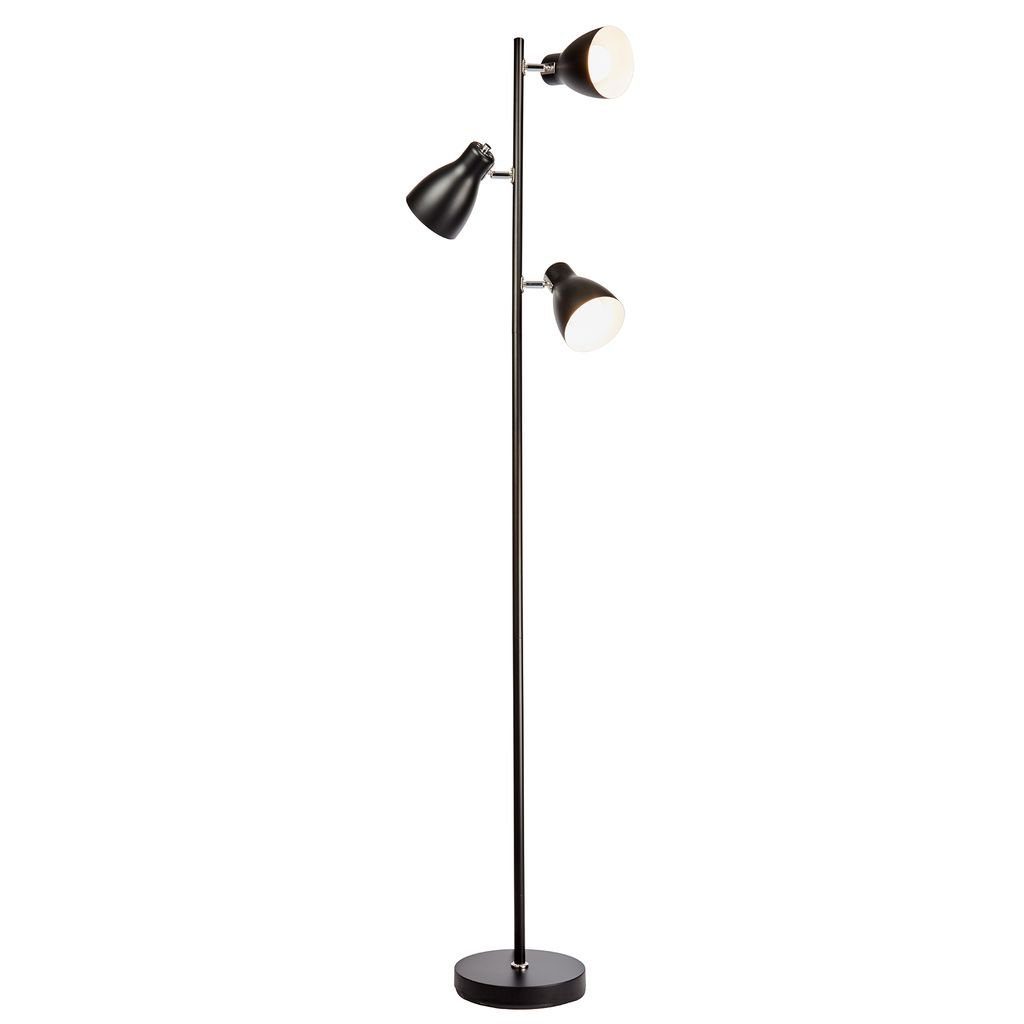 B.K.Licht Stehlampe Schwenkbar max.25W 166cm Schwarz E27 ohne Retro 3-flammig - BKL1195, Höhe: Leuchtmittel