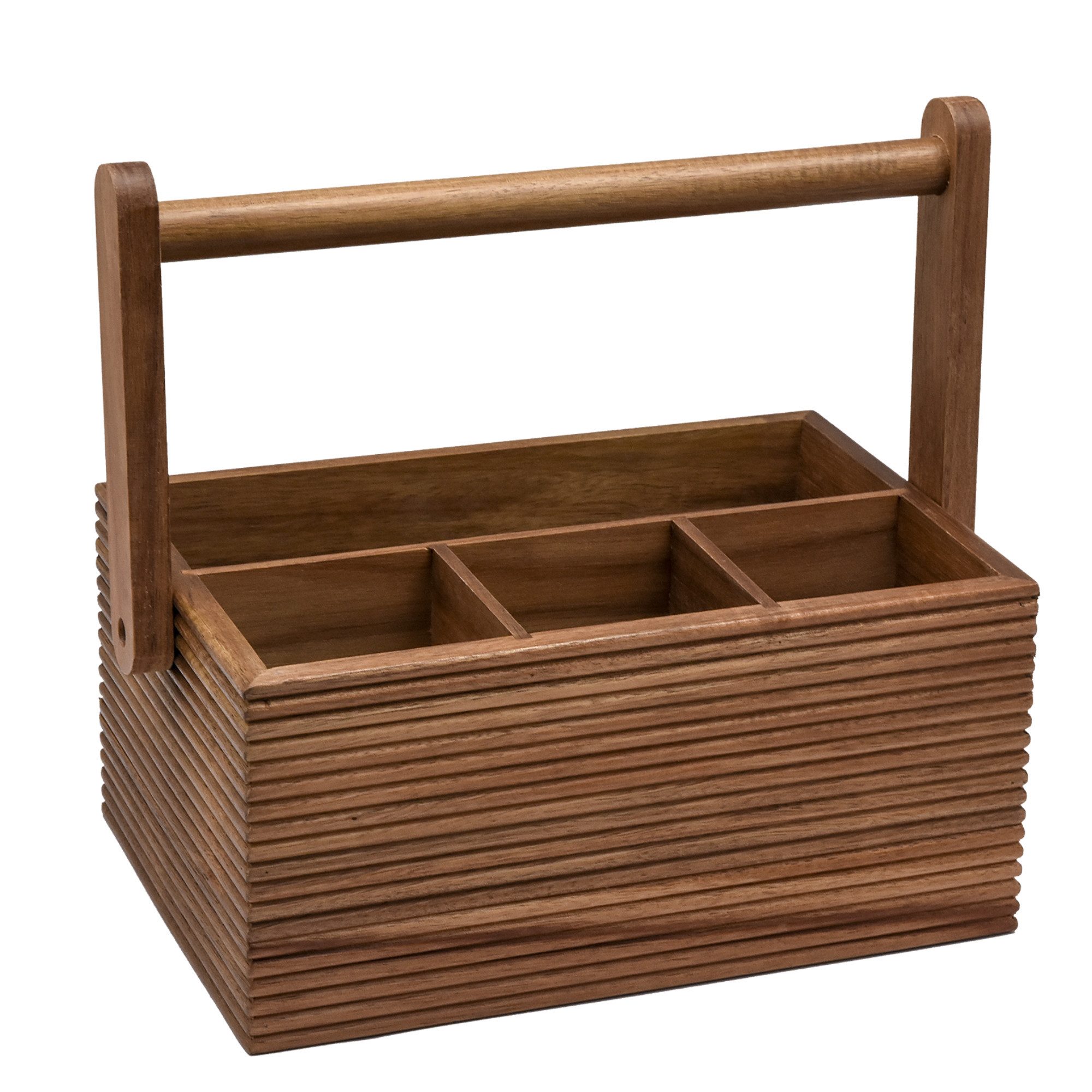 Bems Home Kochbesteckhalter Akazie Stripe Organizer - Küchenutensilienhalter aus Holz, aus Akazienholz