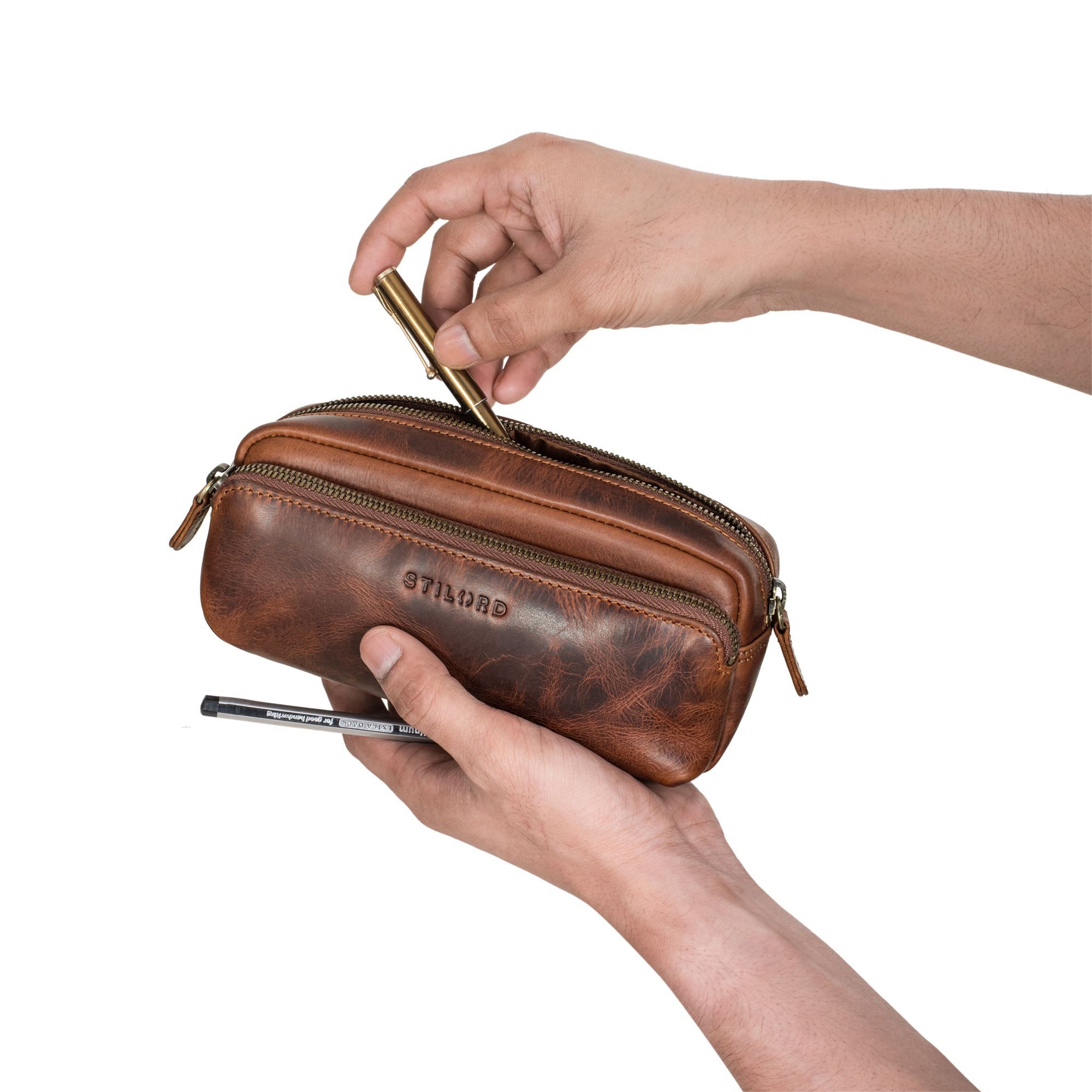 STILORD Etui "Melissa" Federmäppchen Leder Groß günstig online kaufen
