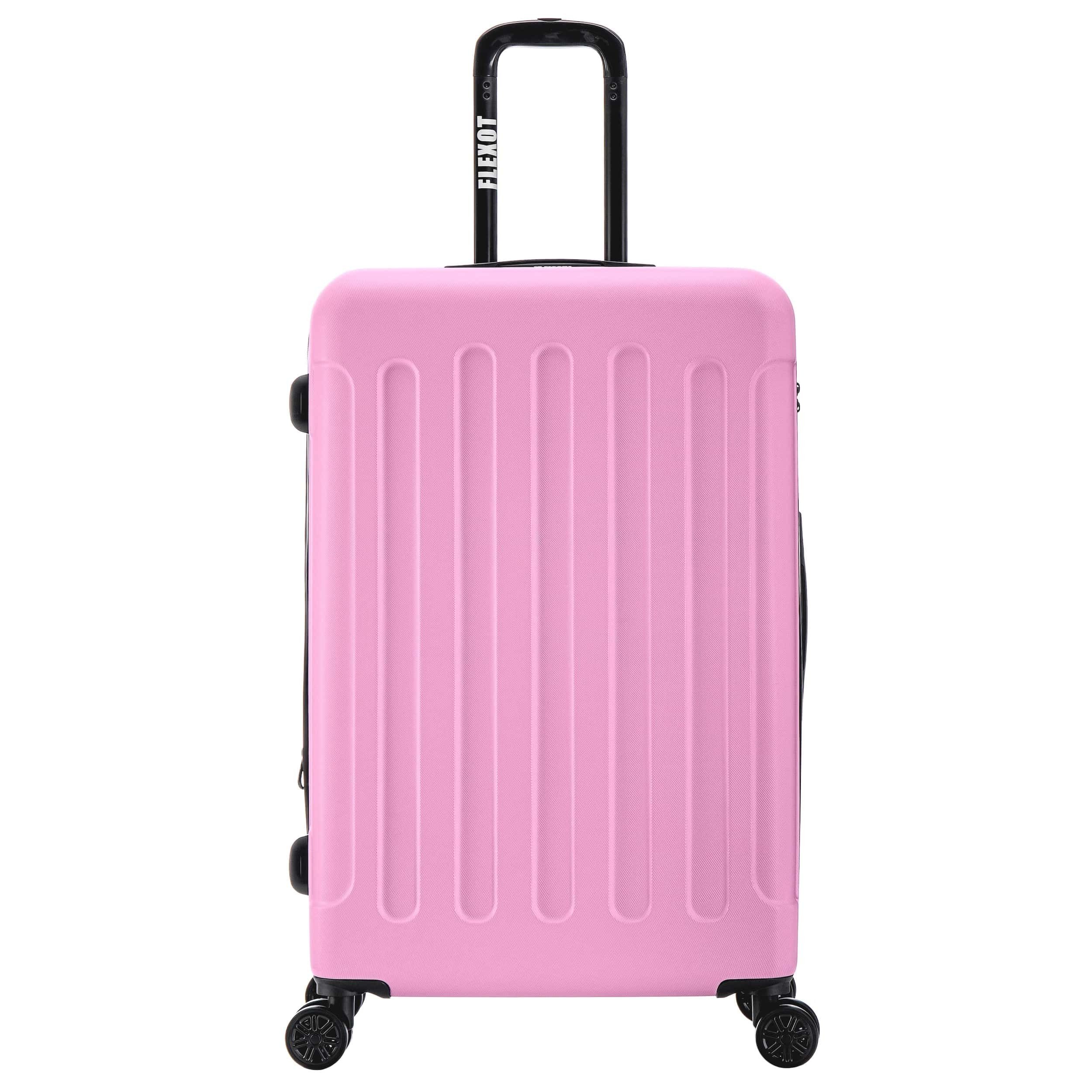 Flexot Hartschalen-Trolley F-3045 (Gr. XL) – Reisekoffer – ABS-Hartschale, Volumenerweiterung, 4 Rollen, Robuster und moderner Koffer mit vier 360° Rollen und Zahlenschloss