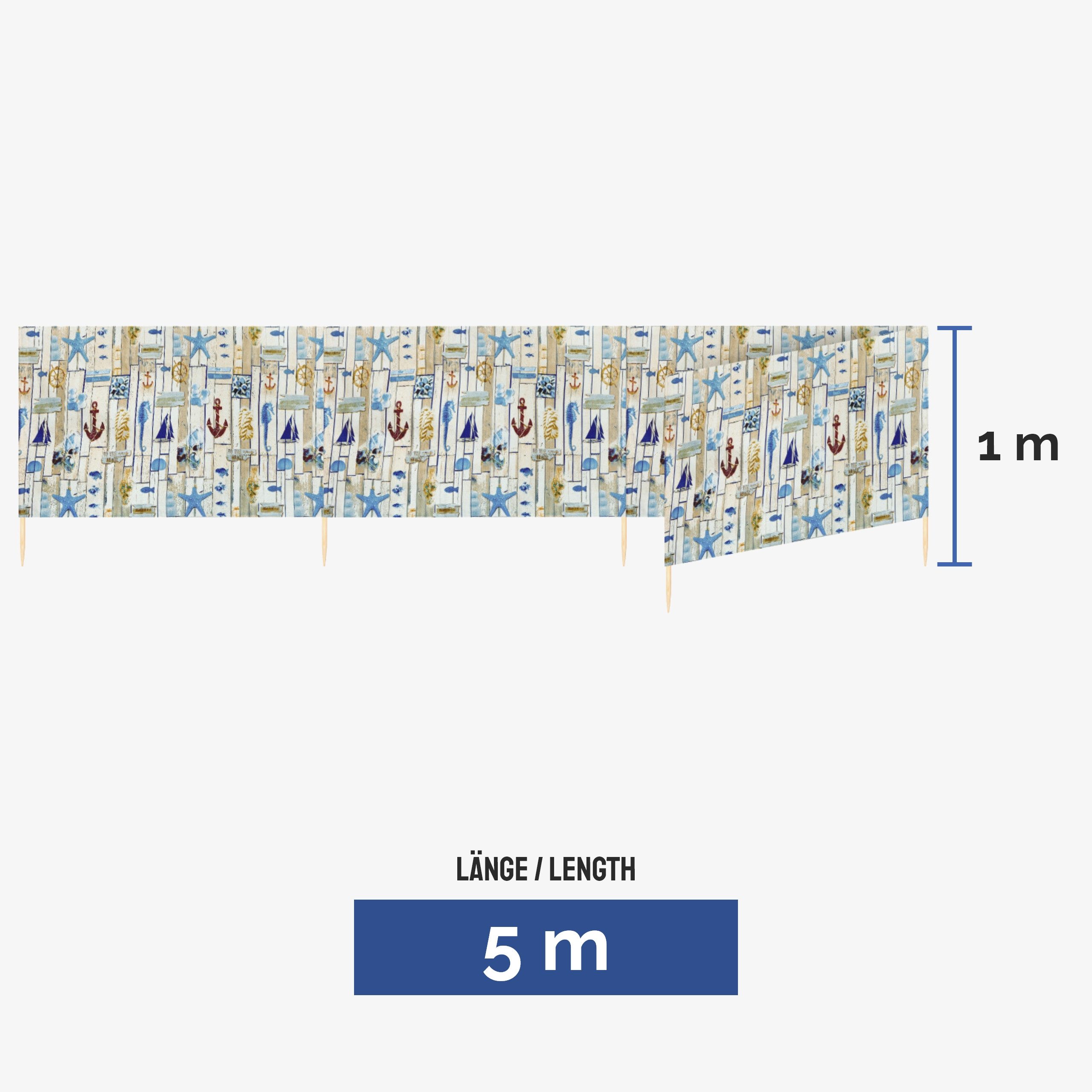Ladeheid Windschutz Strand Sichtschutz 5m LAEX001 günstig online kaufen