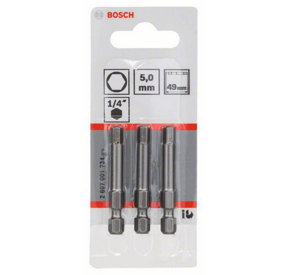 Thumbnail - BOSCH Sechskant-Bit Schrauberbit Extra-Hart HEX 5, 49 mm, 3er-Pack