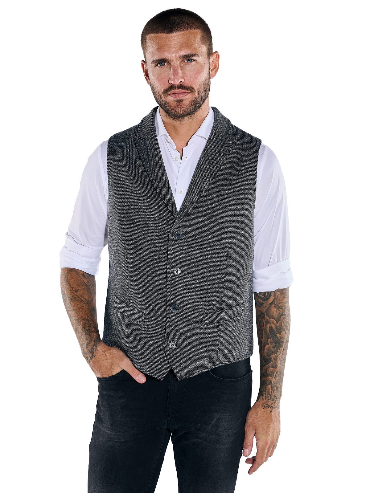 emilio adani Anzugweste emilio adani Herren Sakko-Weste slim fit, Dunkelgrau