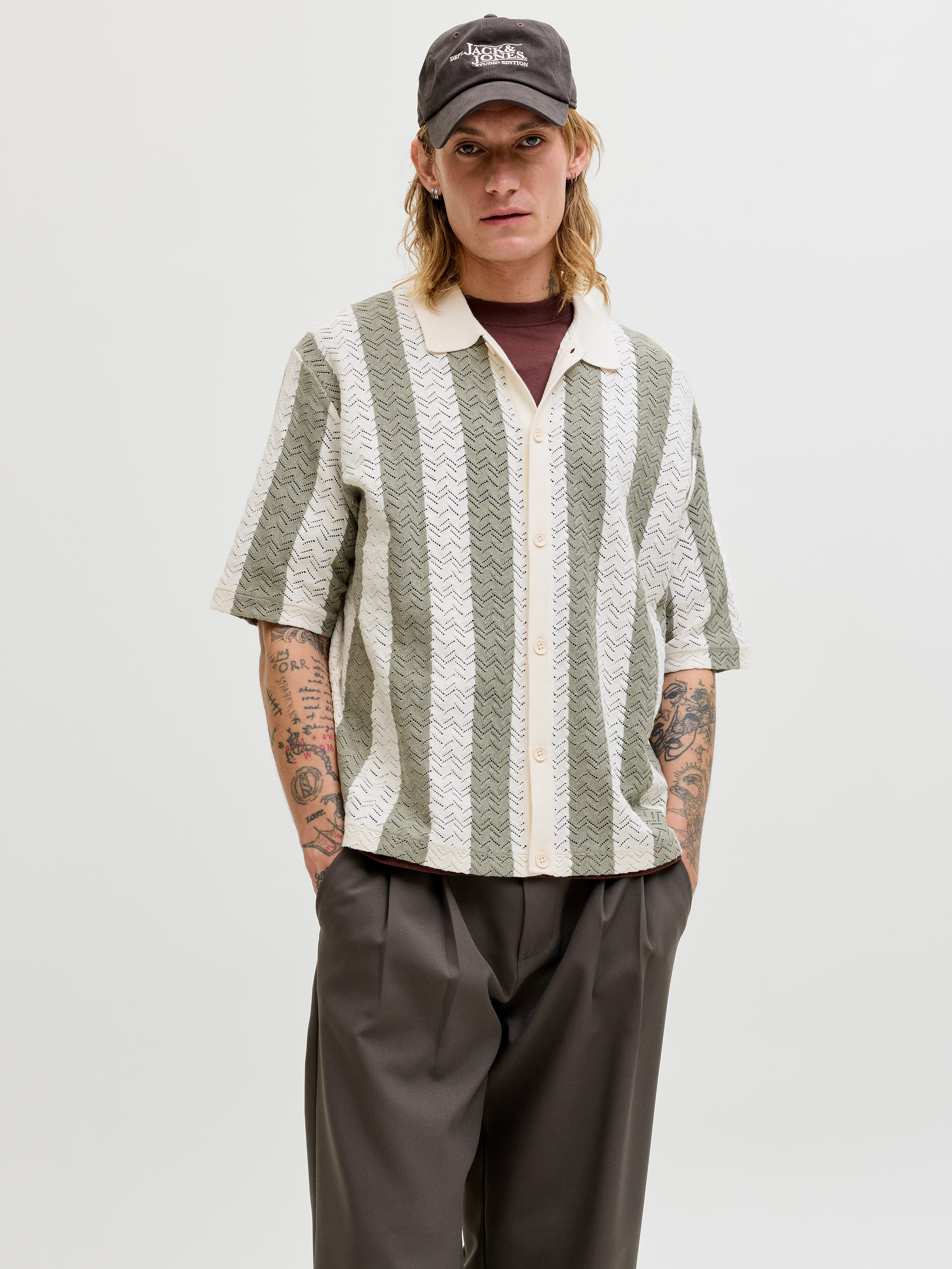 Jack & Jones Polokragenpullover JORTYLER KNIT SS POLO SN Baumwollmischung, relaxed fit