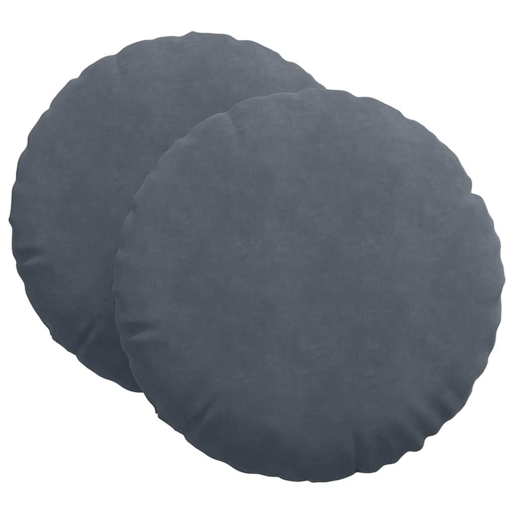 vidaXL Sitzauflage Sitzkissen 2 Stück Dunkelgrau Ø 80 x 29 cm Samt, (2 St)