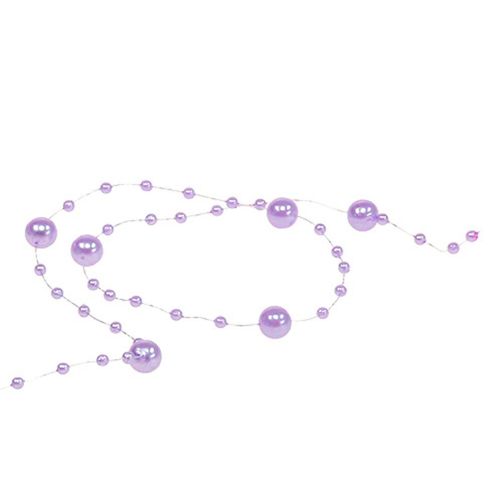 Mabella Decorbänder Bastelperlen Perlenband Lila 6mm 15m - Dekoband Hochzei günstig online kaufen