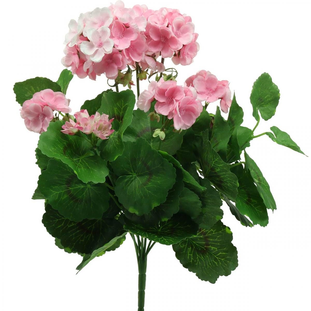 Kunstblume Geranie Kunstblume Rosa Geranienbusch künstlich 7 Blüten