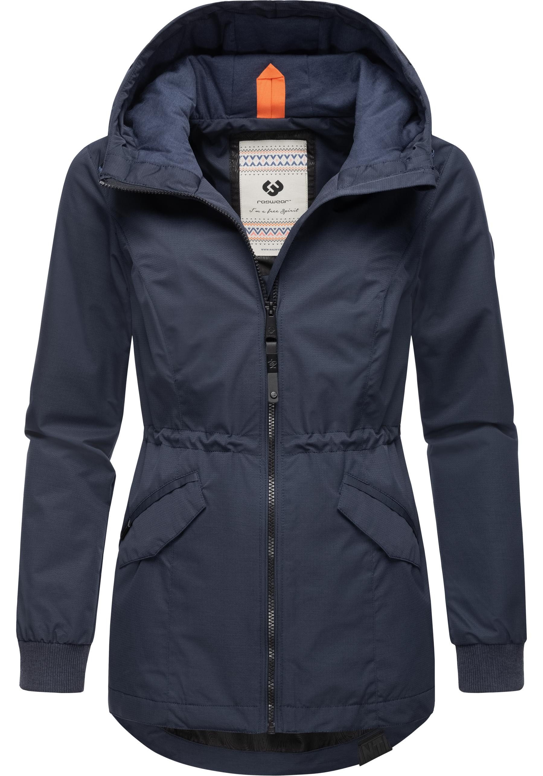 Ragwear Outdoorjacke Dowey Tech stylische wasserdichte Übergangsjacke mit großer Kapuze