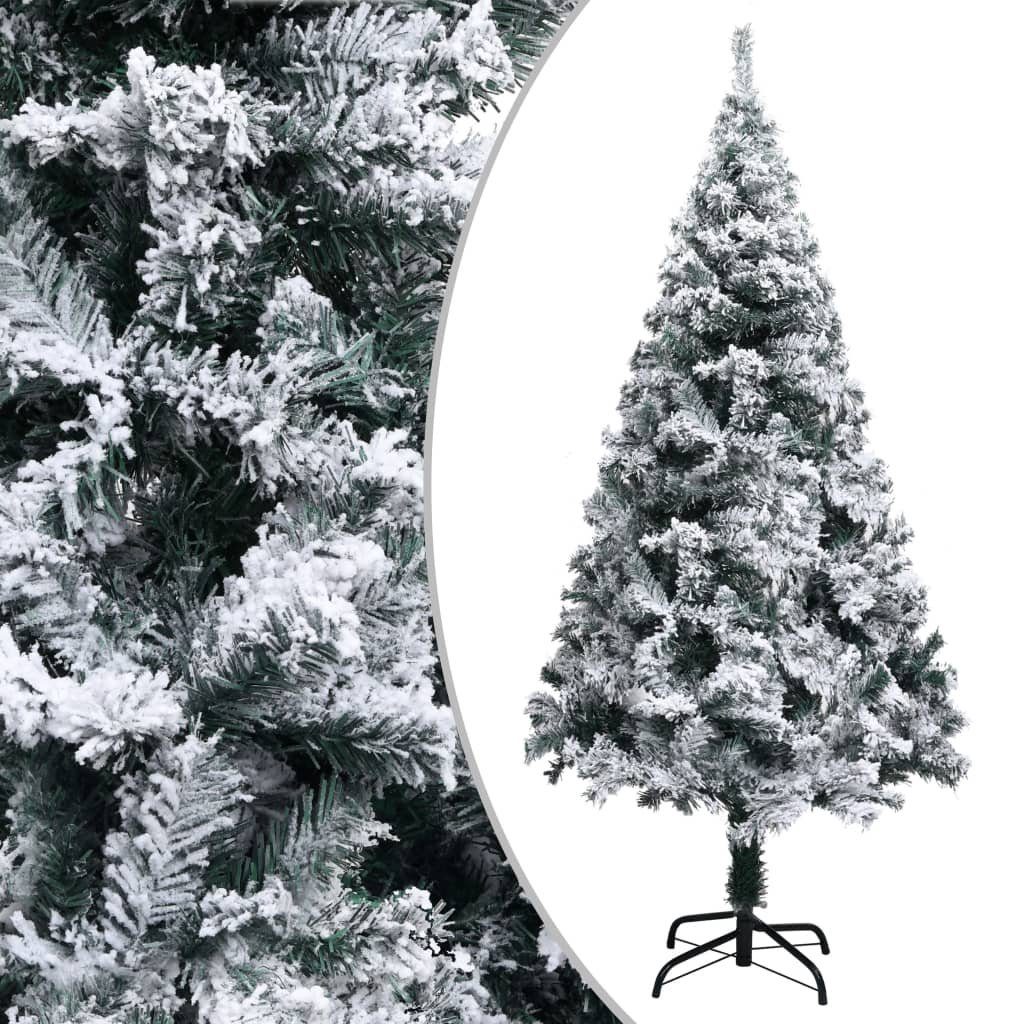 furnicato Künstlicher Weihnachtsbaum mit Schnee Grün 150 cm PVC