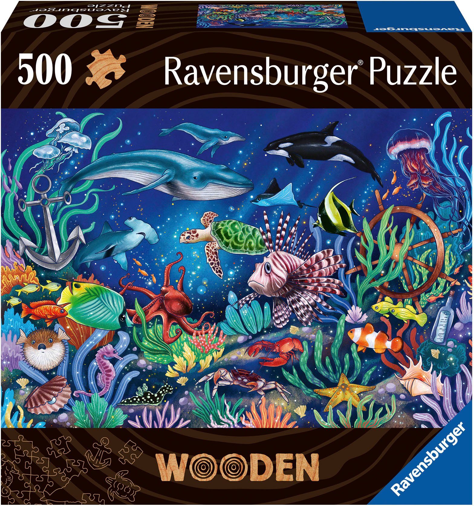 Ravensburger Puzzle Wooden, Unten im Meer, 500 Puzzleteile, Made in Europe günstig online kaufen