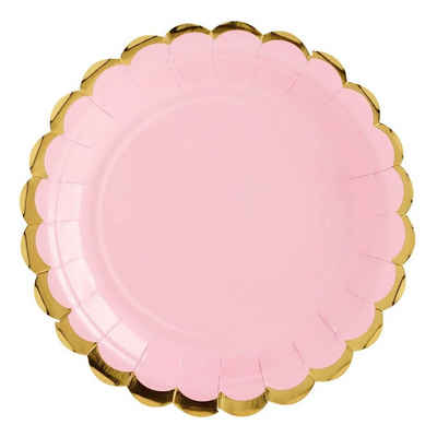 Kiids Pappteller Teller pastell rosa, Folienbeschichtet, 17,8 cm