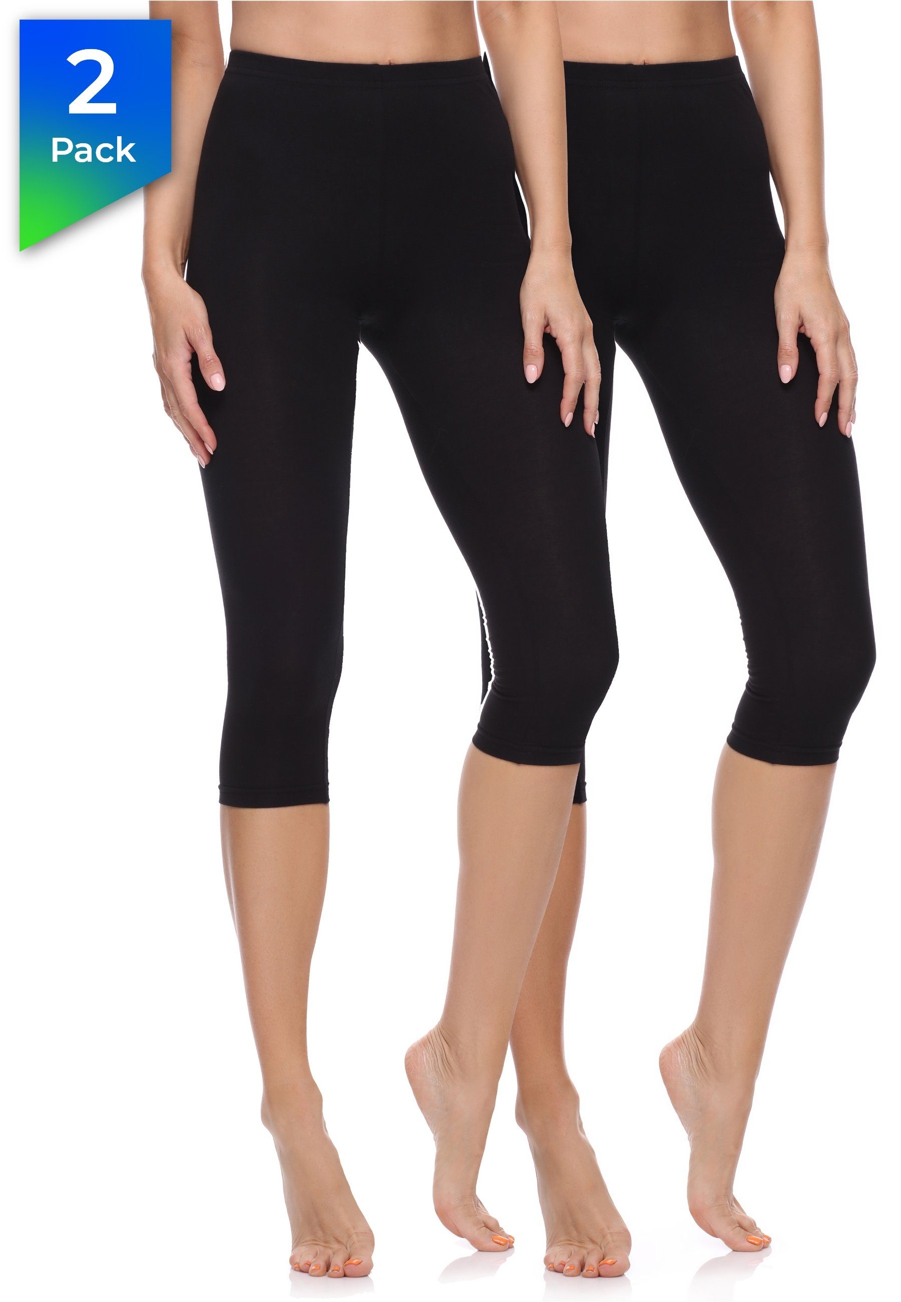 Merry Style Leggings Caprihose Damen 3/4 Hosen MS10-199 (2-tlg) aus Baumwolle
