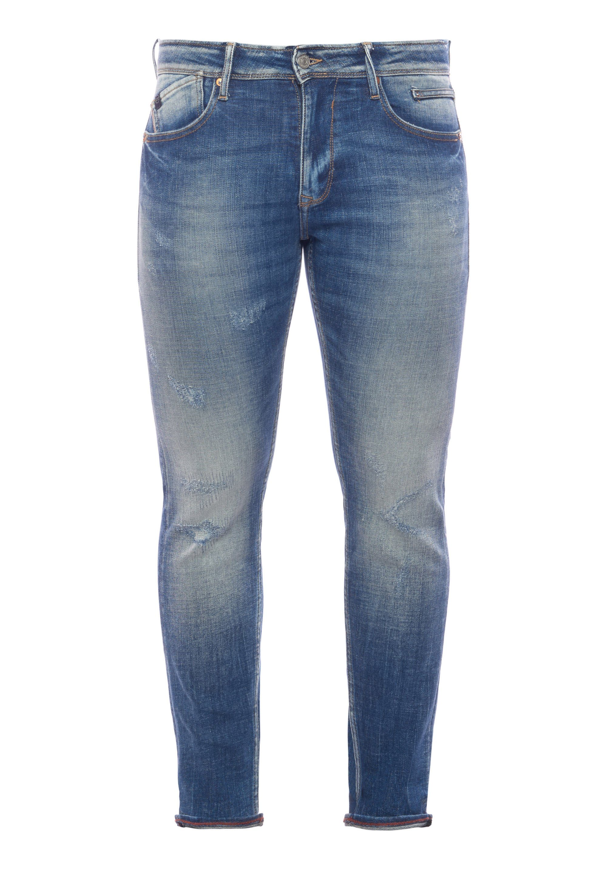 lässigen Slim-fit-Jeans Temps blau im Cerises Des Le Used-Look