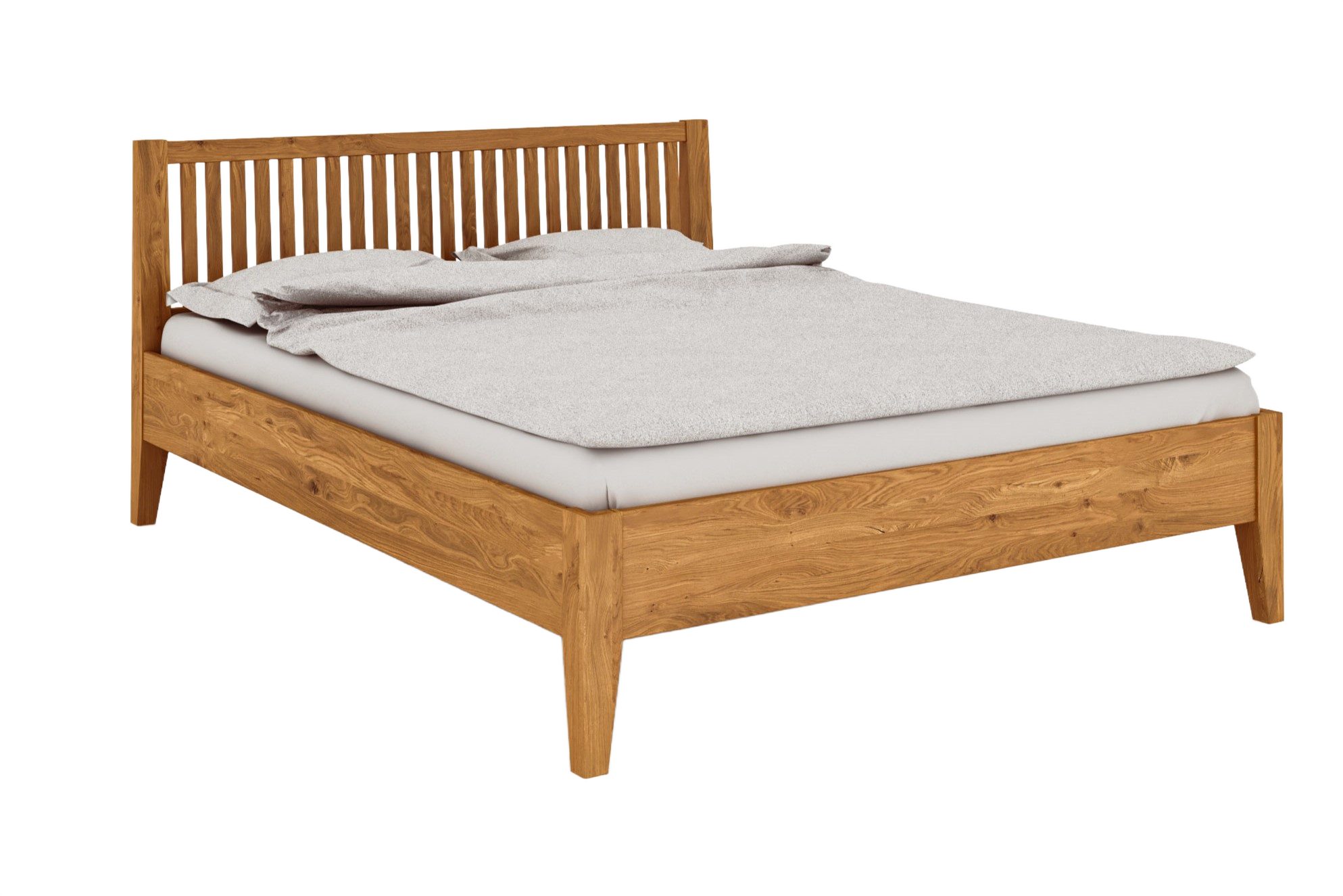 byoak Bett ODYS 180 x 220 aus Massivholz, mit Holzkopfteil, Naturgeölt