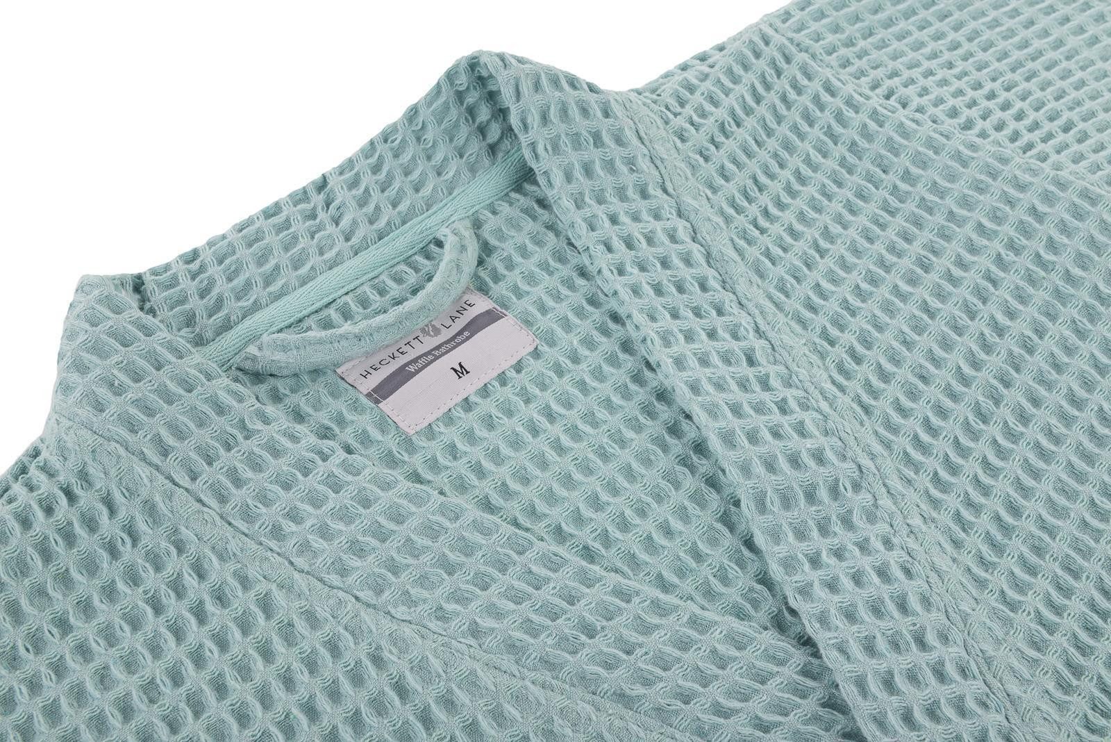 Heckett and Lane Bademantel Badjas Wafel Lang XL Sky Blue Bademantel XL Sky-Blue Uni, Bademantel Morgenmantel